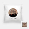 Nairobi Kenya city skyline with vintage Nairobi map - Pillow | Square - City Map Skyline