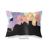 Nampa Idaho geometric skyline - Pillow | Lumbar / RebeccaPurple - Geometric Skyline