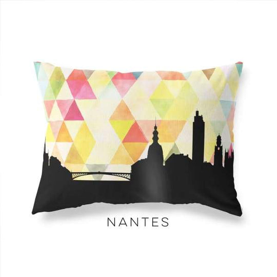 Nantes France geometric skyline - Pillow | Lumbar / Yellow - Geometric Skyline