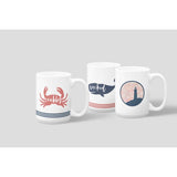 Nantucket Collection | Pink and blue lighthouse mug - Mugs