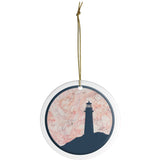 Nantucket Collection | Pink and blue lighthouse ornament | Secret Sale - Ornament - Nantucket Collection