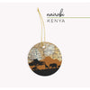 Nanyuki Kenya city skyline with vintage Nanyuki map - Ornament - City Map Skyline