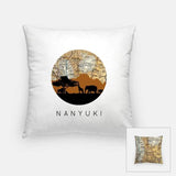 Nanyuki Kenya city skyline with vintage Nanyuki map - Pillow | Square - City Map Skyline