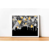 Nashville Tennessee geometric skyline - 5x7 Unframed Print / Gold and Black - Geometric Skyline