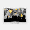 Nashville Tennessee geometric skyline - Pillow | Lumbar / Gold and Black - Geometric Skyline