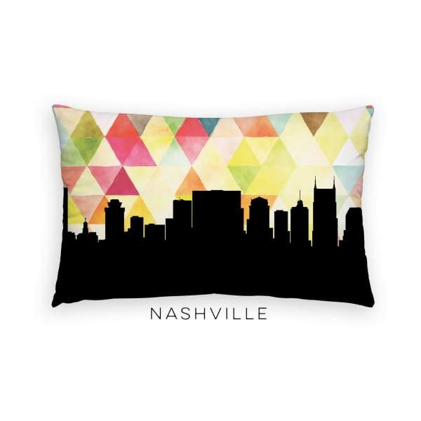 Nashville Tennessee geometric skyline - Pillow | Lumbar / Yellow - Geometric Skyline