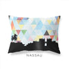 Nassau Bahamas geometric skyline - Pillow | Lumbar / LightSkyBlue - Geometric Skyline