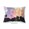 Nassau Bahamas geometric skyline - Pillow | Lumbar / RebeccaPurple - Geometric Skyline