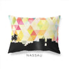Nassau Bahamas geometric skyline - Pillow | Lumbar / Yellow - Geometric Skyline