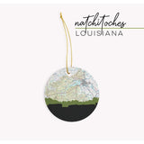 Natchitoches Louisiana city skyline with vintage Natchitoches map - Ornament - City Map Skyline
