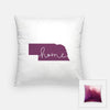 Nebraska ’home’ state silhouette - Pillow | Square / Purple - Home Silhouette