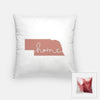 Nebraska ’home’ state silhouette - Pillow | Square / RosyBrown - Home Silhouette