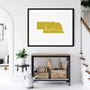 Nebraska ’home’ state silhouette - 5x7 Unframed Print / GoldenRod - Home Silhouette