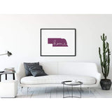 Nebraska ’home’ state silhouette - 5x7 Unframed Print / Purple - Home Silhouette
