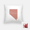 Nevada ’home’ state silhouette - Pillow | Square / RosyBrown - Home Silhouette