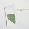 Nevada ’home’ state silhouette - Tea Towel / DarkGreen - Home Silhouette
