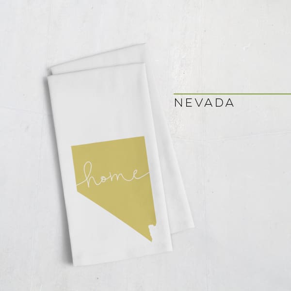 Nevada ’home’ state silhouette - Tea Towel / GoldenRod - Home Silhouette
