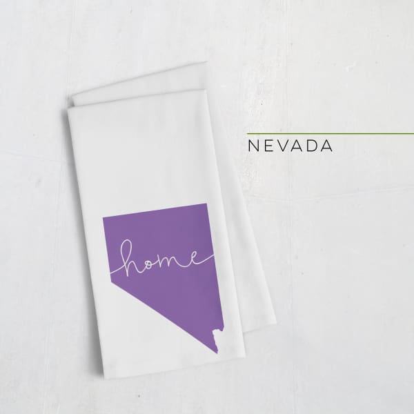 Nevada ’home’ state silhouette - Tea Towel / Purple - Home Silhouette