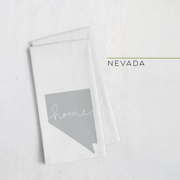 Nevada ’home’ state silhouette - Tea Towel / Silver - Home Silhouette