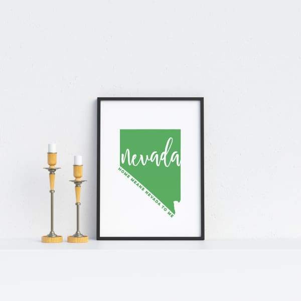 Nevada State Song | Home Means Nevada To Me - 5x7 Unframed Print / LimeGreen - State Song