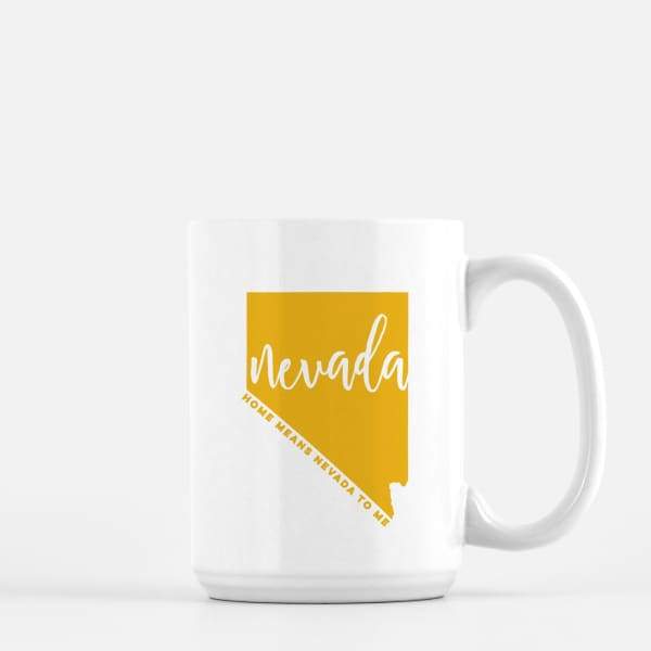 Nevada State Song | Home Means Nevada To Me - Mug | 15 oz / Gold - State Song