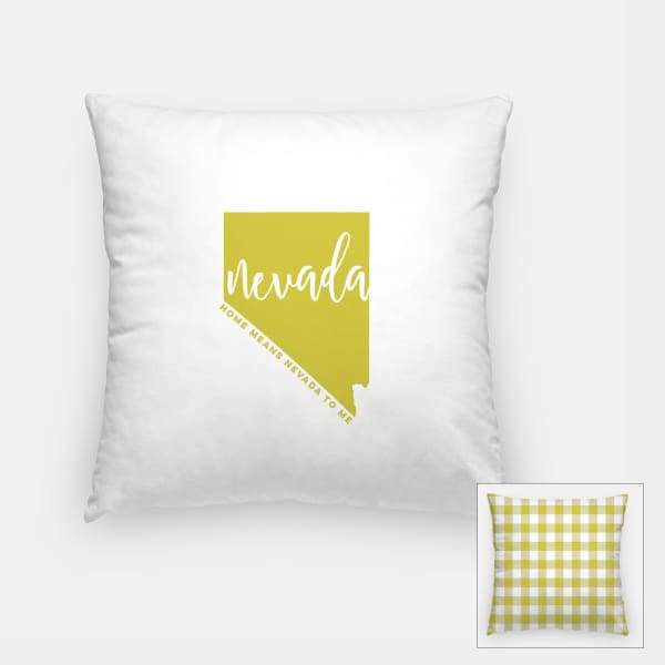 Nevada State Song | Home Means Nevada To Me - Pillow | Square / Khaki - State Song