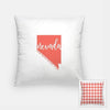 Nevada State Song | Home Means Nevada To Me - Pillow | Square / Salmon - State Song