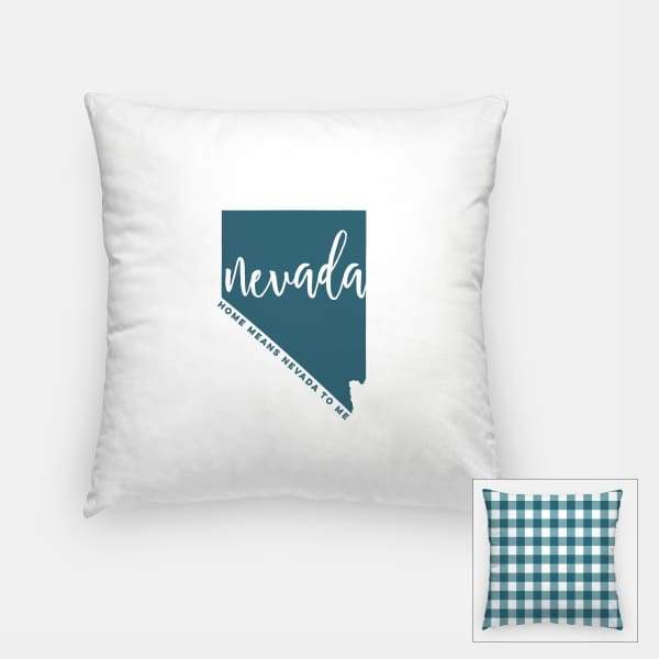 Nevada State Song | Home Means Nevada To Me - Pillow | Square / Teal - State Song
