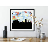 New Brunswick New Jersey geometric skyline - 5x7 Unframed Print / LightSkyBlue - Geometric Skyline