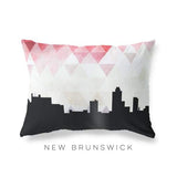 New Brunswick New Jersey geometric skyline - Pillow | Lumbar / Red - Geometric Skyline
