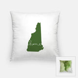 New Hampshire ’home’ state silhouette - Pillow | Square / DarkGreen - Home Silhouette