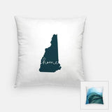 New Hampshire ’home’ state silhouette - Pillow | Square / DarkSlateGray - Home Silhouette