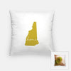 New Hampshire ’home’ state silhouette - Pillow | Square / GoldenRod - Home Silhouette