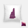 New Hampshire ’home’ state silhouette - Pillow | Square / Purple - Home Silhouette