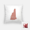New Hampshire ’home’ state silhouette - Pillow | Square / RosyBrown - Home Silhouette