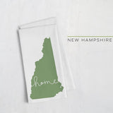 New Hampshire ’home’ state silhouette - Tea Towel / DarkGreen - Home Silhouette