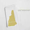 New Hampshire ’home’ state silhouette - Tea Towel / GoldenRod - Home Silhouette