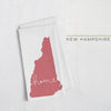 New Hampshire ’home’ state silhouette - Tea Towel / Red - Home Silhouette