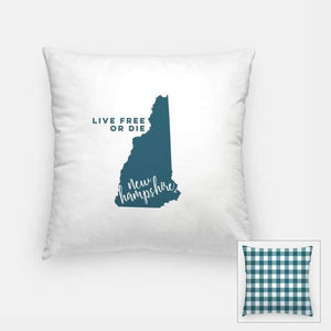New Hampshire State Song | Live Free or Die - Pillow | Square / Teal - State Song