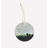 New Haven Connecticut city skyline with vintage New Haven map - Ornament - City Map Skyline