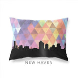 New Haven Connecticut geometric skyline - Pillow | Lumbar / RebeccaPurple - Geometric Skyline