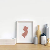 New Jersey ’home’ state silhouette - 5x7 Unframed Print / RosyBrown - Home Silhouette