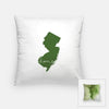 New Jersey ’home’ state silhouette - Pillow | Square / DarkGreen - Home Silhouette