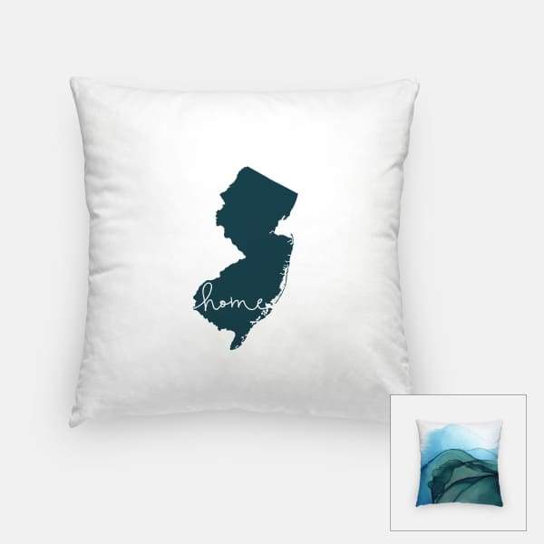 New Jersey ’home’ state silhouette - Pillow | Square / DarkSlateGray - Home Silhouette