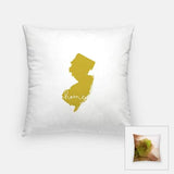 New Jersey ’home’ state silhouette - Pillow | Square / GoldenRod - Home Silhouette