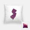 New Jersey ’home’ state silhouette - Pillow | Square / Purple - Home Silhouette