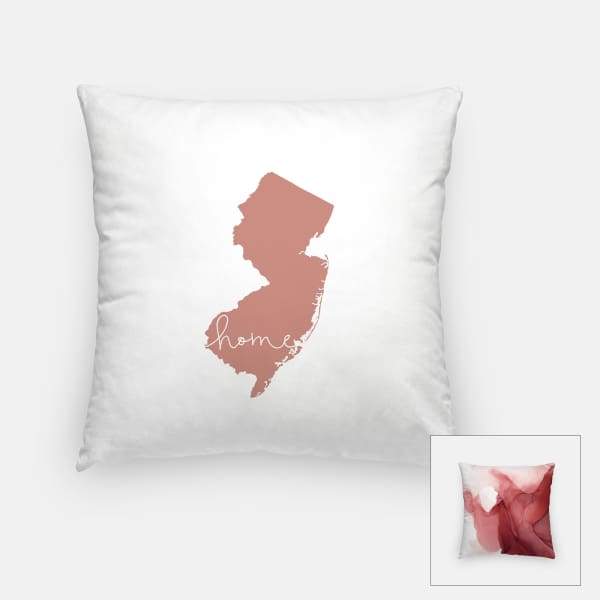 New Jersey ’home’ state silhouette - Pillow | Square / RosyBrown - Home Silhouette