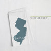 New Jersey ’home’ state silhouette - Tea Towel / DarkSlateGray - Home Silhouette