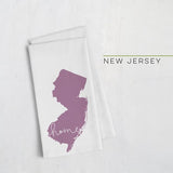 New Jersey ’home’ state silhouette - Tea Towel / Purple - Home Silhouette