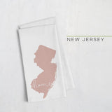 New Jersey ’home’ state silhouette - Tea Towel / RosyBrown - Home Silhouette